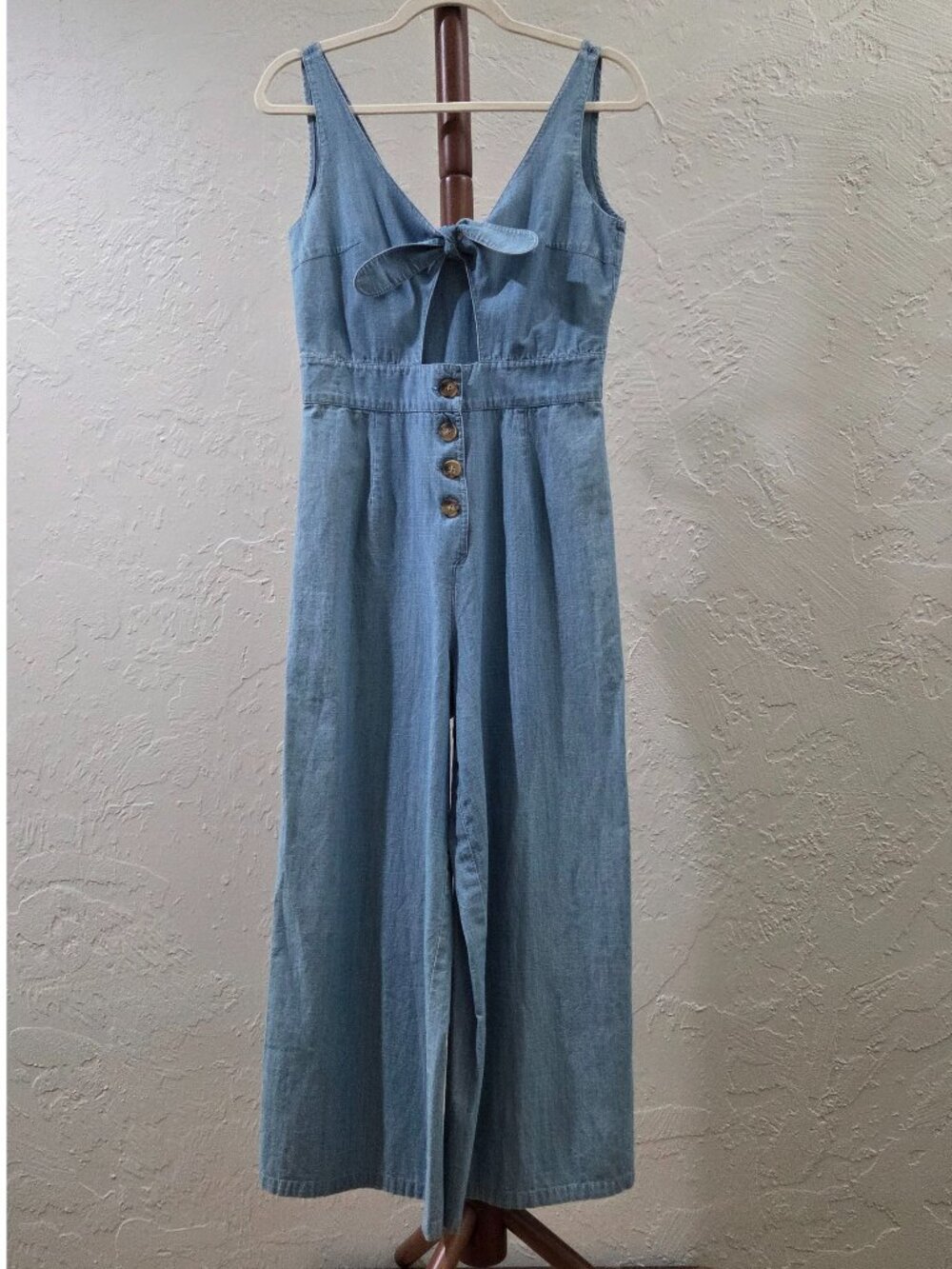 Summer Chambray‎ Tie-Front Jumpsuit